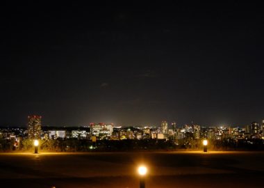 仙台城跡公園の夜の風景写真