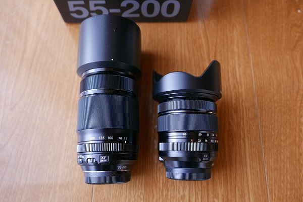 XF55-200mmF3.5-4.8を購入して大きさ比較の写真