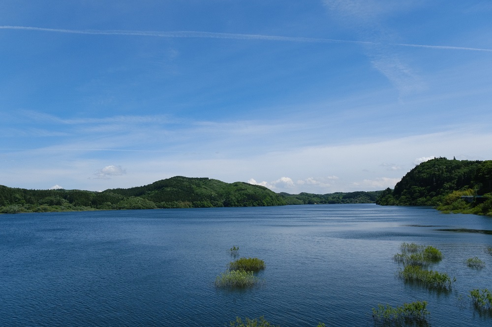 花山ダムの夏の風景写真