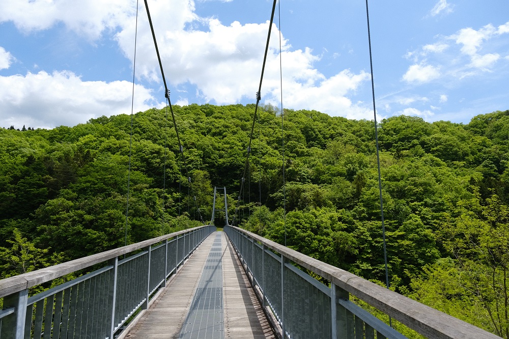 横川渓谷のやまびこ吊り橋の写真
